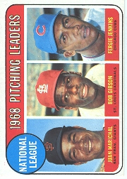 1969 Topps Baseball Cards      010      NL Pitching Leaders-Juan Marichal-Bob Gibson-Fergie Jenkins